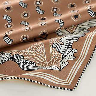 シルクバンダナ 《星降る渓谷》 - マロン | Hermès - エルメス-公式サイト